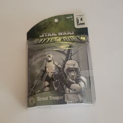 Vintage 2004 Star Wars Battlefront Scout Trooper Action Figure Hasbro New, sealed. Made by Hasbro. Â
Light outer box wear. UPC 59
Weight 6