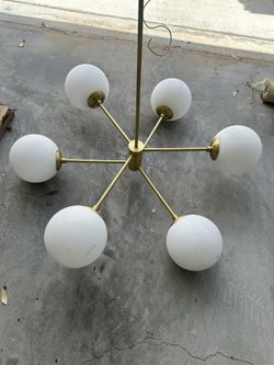 Mid Modern Chandelier With 6 Lights