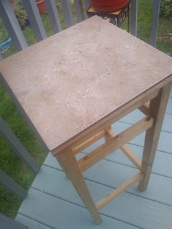 30" high by 13 x 13 the tile top