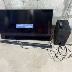 43 Inch Vizio TV With Wall Mount And Samsung Soundbar And Subwoofer