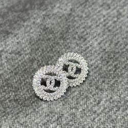 Luxury Earrings CC 925 Sterling Silver Designer Round Trendy Classy Elegant Party Event Prom