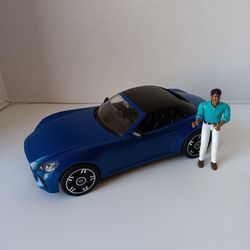 Blue Bruder 03481 Roadster Vehicle Toy Car w/ Driver Figurine. Made in Germany. 