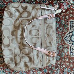 Authentic Coach Shoulder Bag (Pink And Gold) 