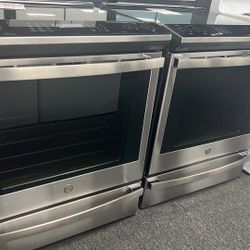 Electric Stove Stainless Steel End One White Stove With Gold Color 