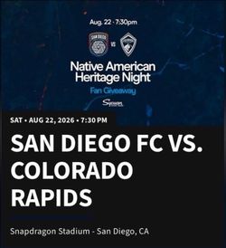 San Diego FC Vs  Colorado Rapids