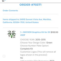 2013 To 2015 Kawasaki Kx 450 F Senge Graphics Kit Complete