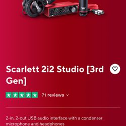 Scarlett 2i2  Studio Equipment And Mic Stand 