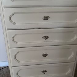 Tall White Dresser, Bar Stools, Tv Stand, Office Chair And Desk 
