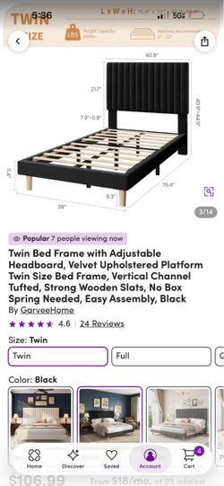 Twin size bed frame