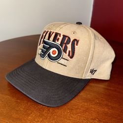 47 Brand Philadelphia Flyers Vintage Hockey Tan Khaki Adjustable SnapBack Hat