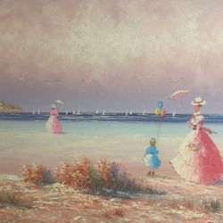 People By The Beach Painting 