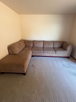Spacious Brown Microfiber Sectional Sofa