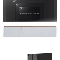 Floating TV Stand Up 80” Wall Mounted TV Counsol