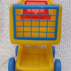 Little Tikes Lil Shopper Yellow Shopping Cart Grocery Store Pretend Play Vintage