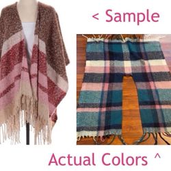 Women’s Plaid Travel Shawl