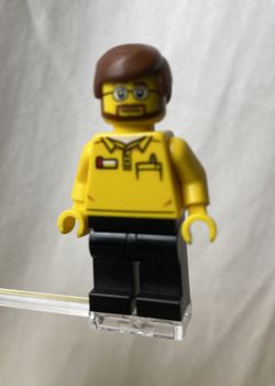 Lego Minifigure 2015 Store Employee cty0578 Black Legs Beard & Glasses