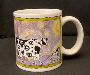 Classical Cows humorous coffee mug Vincent Van Cow Pablo Picowsso 2002 funny art