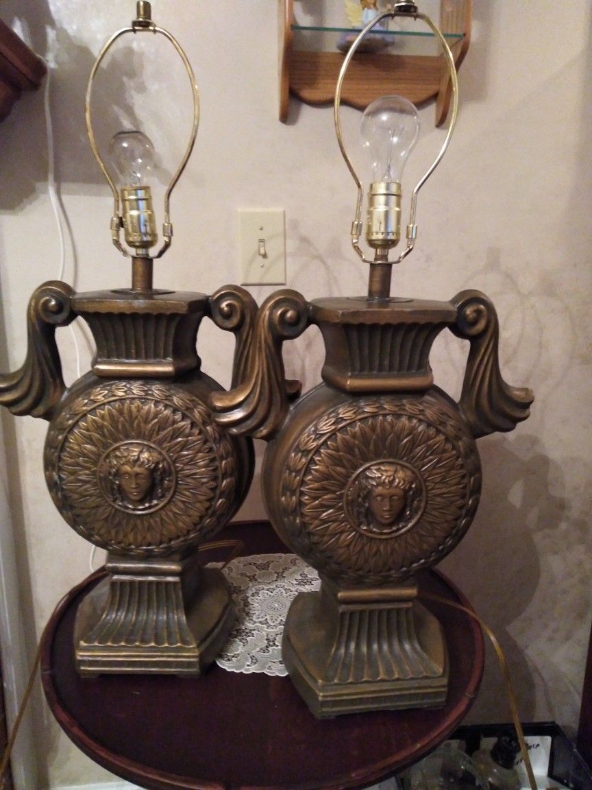 Large Bronze Colored Lamps