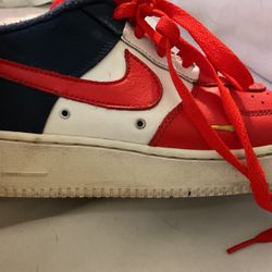 Air Force Ones Blue White And Red