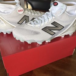 New Balance Freeze 5 Mid Men's Lacrosse Cleats-White/Black Brand New Size 9.5W8M