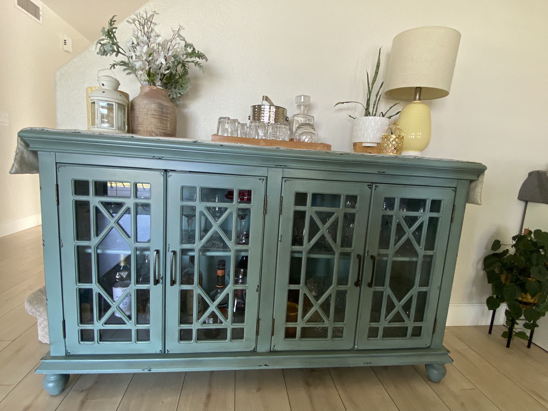 Teal Console/Media Stand/Buffet Table