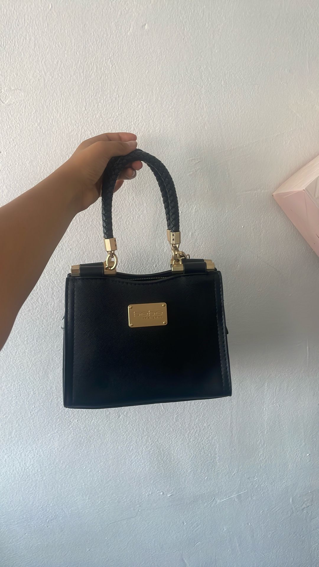 BEBE BAG / BLACK AND GOLD / MEDIUM