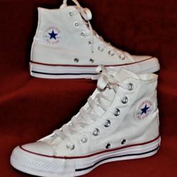 Converse Chuck Taylor All Star High Top White Canvas Sneakers Women’s 6 Men’s 4