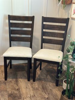 2 dining chairs and bench