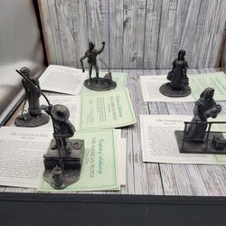 Franklin mint "American People" fine pewter set from 1974. 5 Total figurines