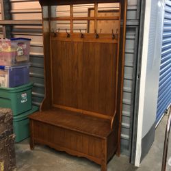 Vintage Style Coat Rack And Shoe Box