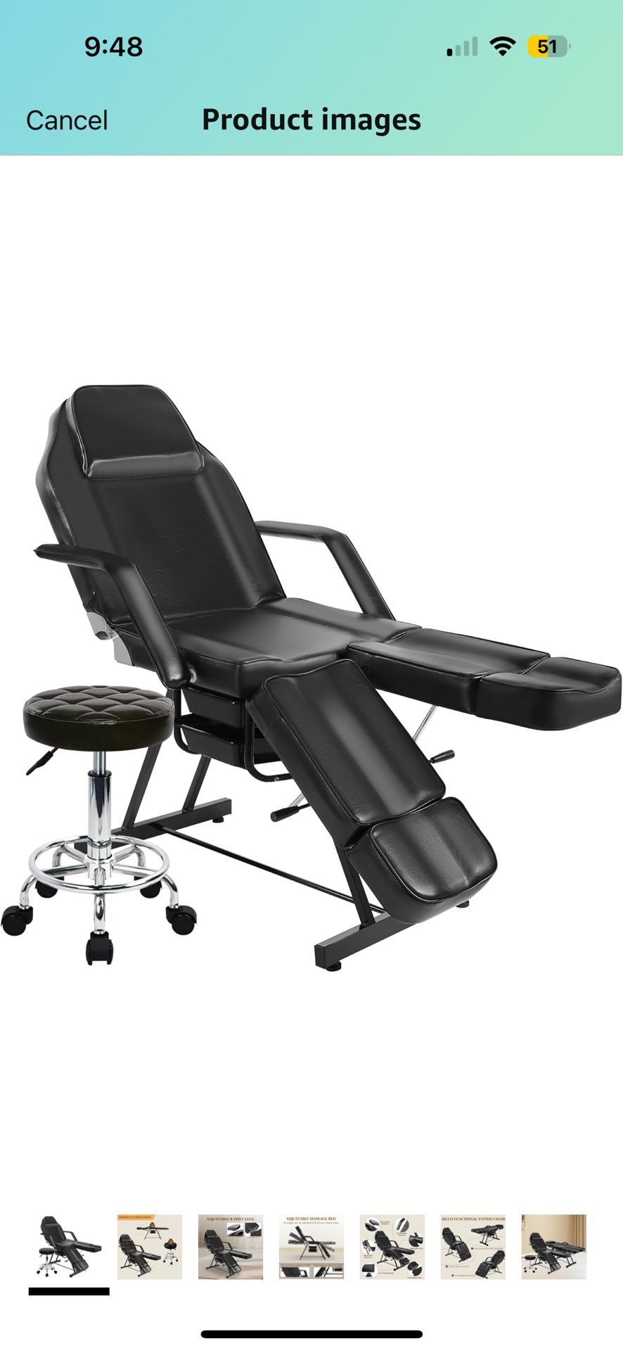 Tattoo Chair for Client, Esthetician Facial Bed with Hydraulic Stool, Adjustable Waxing Massage Table with Split Legs Design, Professional Beauty Lash