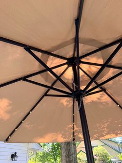 Large Outdoor Patio Umbrella with LED Lights