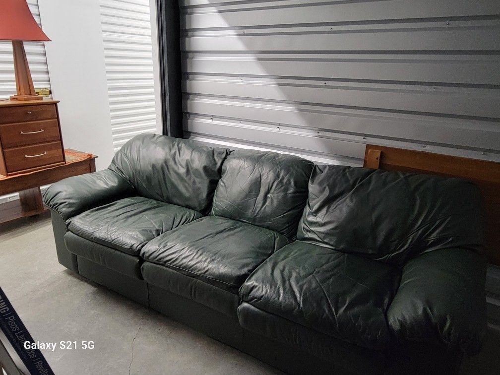 Green Leather Sofa