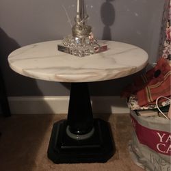 Gorgeous ! Wooden Solid Marble Vintage Antique Table !!!