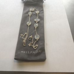 Silpada Sterling Silver .925 Over The Moon moonstone necklace. 17 1/2” long with a 1 1/2” extension. N2914