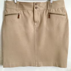 🌹Lauren Ralph Lauren Women’s Khaki Straight Pencil 2 Cargo Pockets Skirt Sz 16
