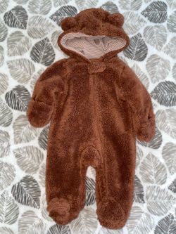 Carter's 3 Months Baby boy Hooded Sherpa jump suit