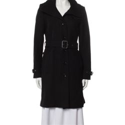 Burberry Britt Women's Black Belted wool Coat Size 8