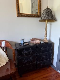 Vintage Faux Leather Trunk-Style Accent Chest