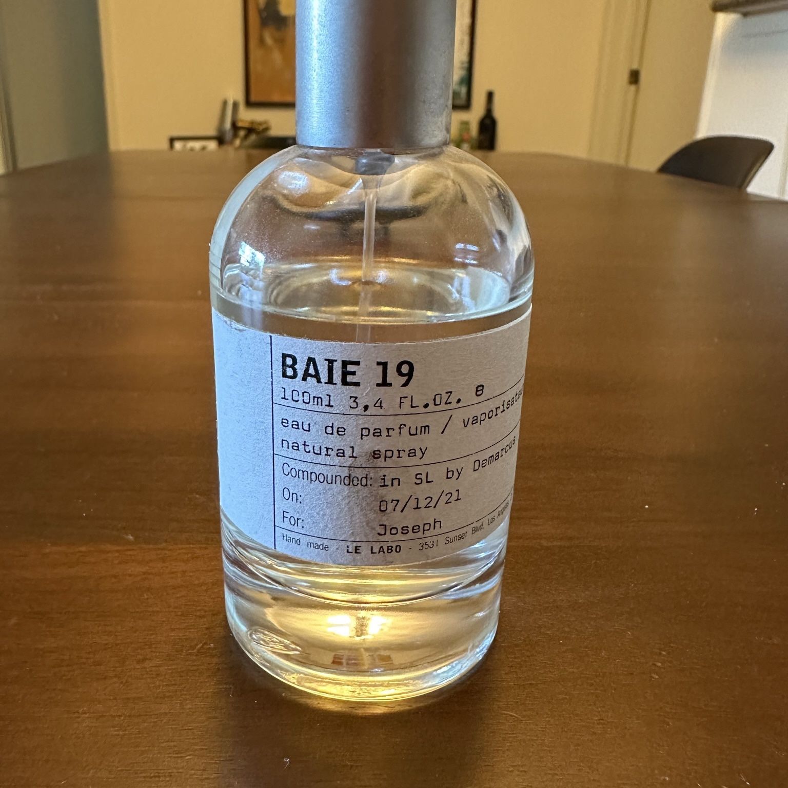 Le Labo Prefume: Baie 19 (Partial 100 ml / 3.4 fl oz Bottle) for 