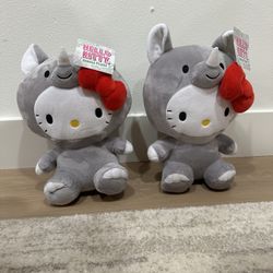Hello Kitty Jungle Plush Rhino 13 Inch MEDIUM SIZE