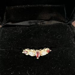 Garnet & CZ Ring