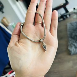 White Pandora Bracelet (small) With Charm