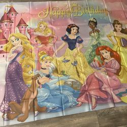 Princess Happy Birthday Photo Backdrop Girl Birthday Party Photography Backdrop Princess Baby Shower Cake Table Decoration Background (7x5ft)