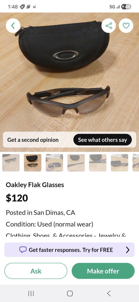 Vintage Flak Oakley Sunglasses 