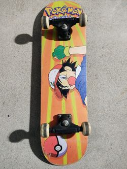 Pokémon Ash Ketchum Skateboard 1998 Vintage Rare Wall Hanger Art Pokemon