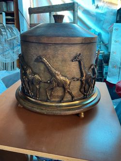 Brass/Bronze Giraffe Container