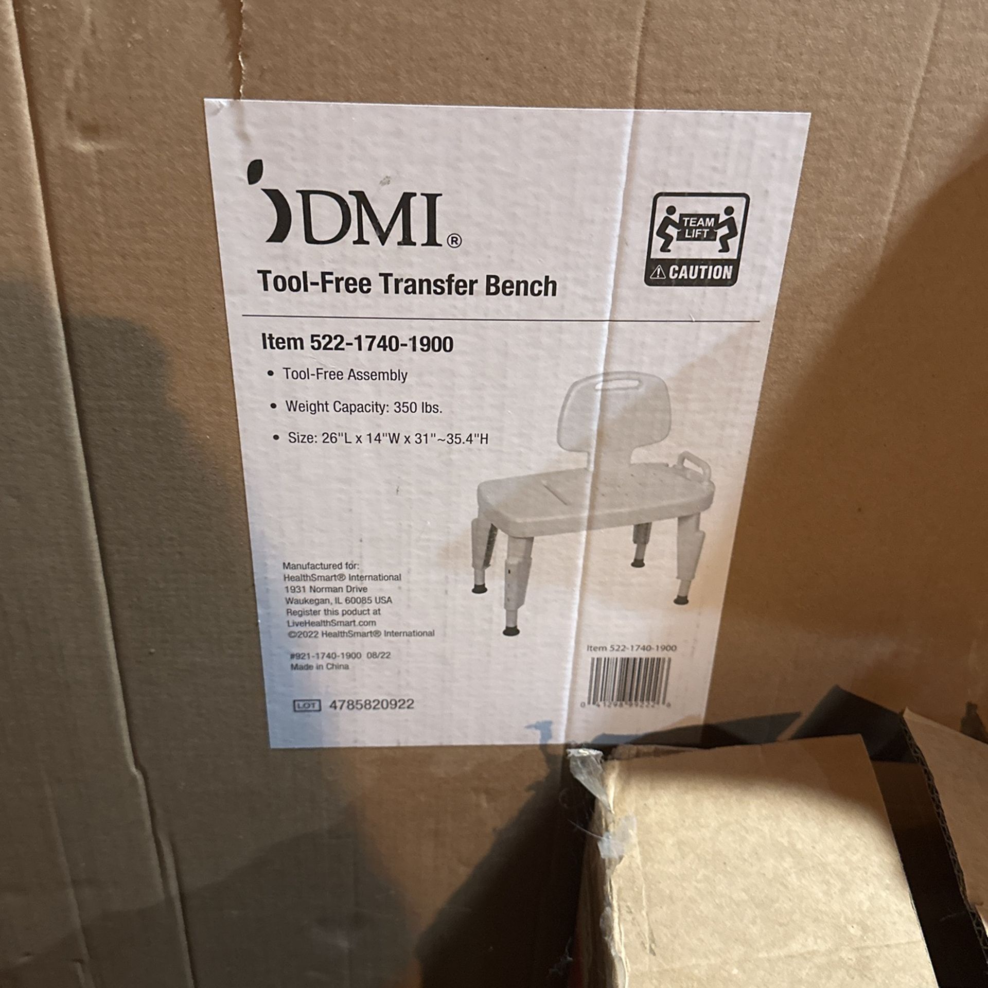 DMI tool Free Transfer Bench Bath Chair