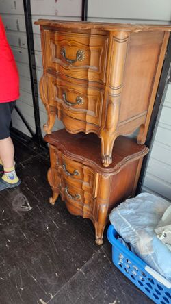 French Provincial Wood Dresser with Drawers