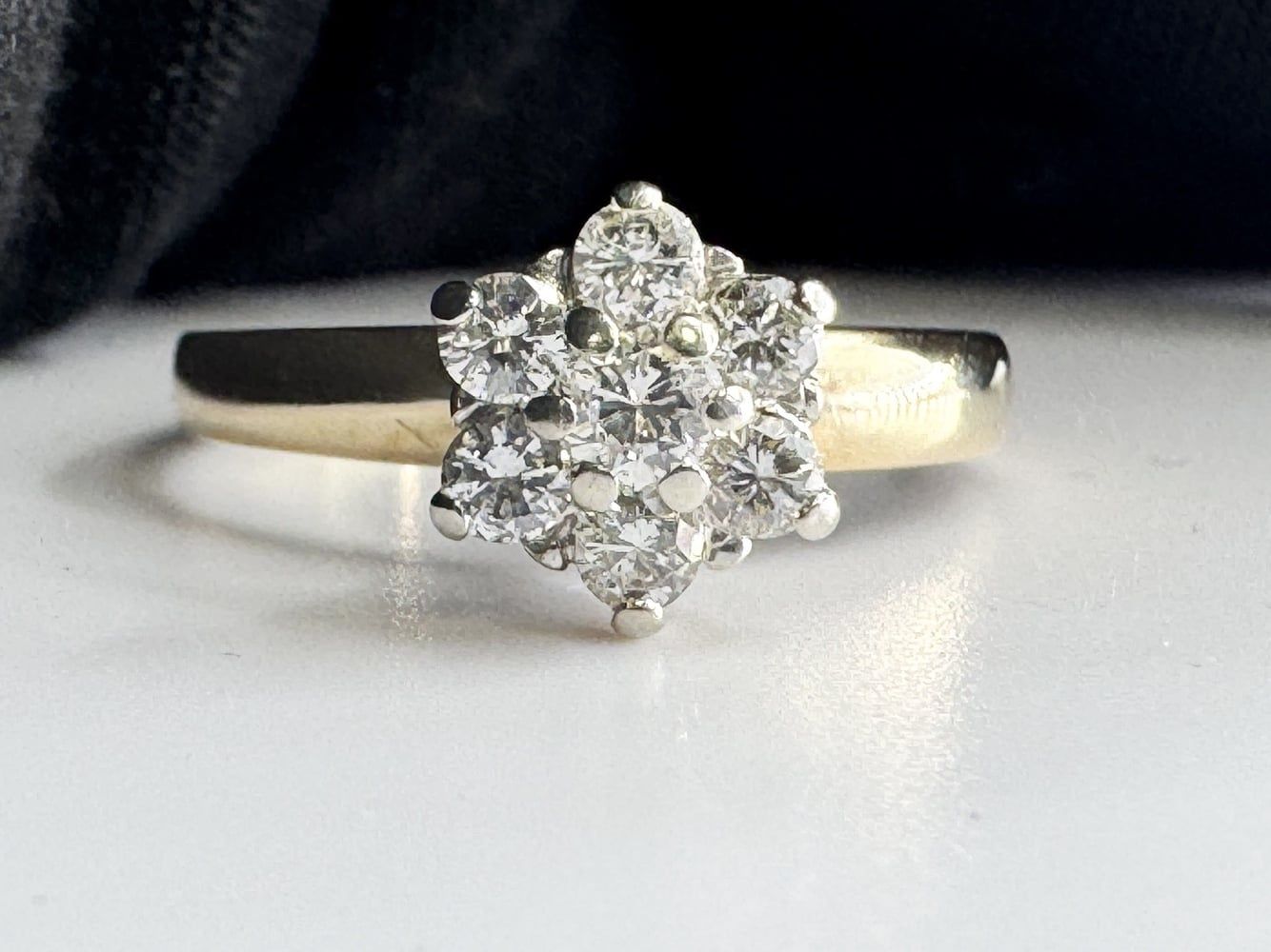 Ladies 1/2ctw Diamond Cluster 14k Yellow Gold Ring Size 8 11052660